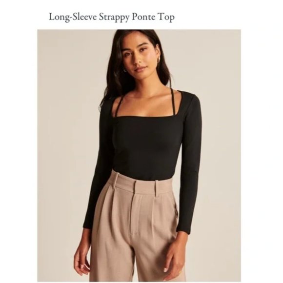 Abercrombie Strappy Ponte Top Black S - Picture 1 of 6